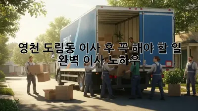 영천 도림동 이사 후 꼭 해야 할 일: 완벽 이사 노하우